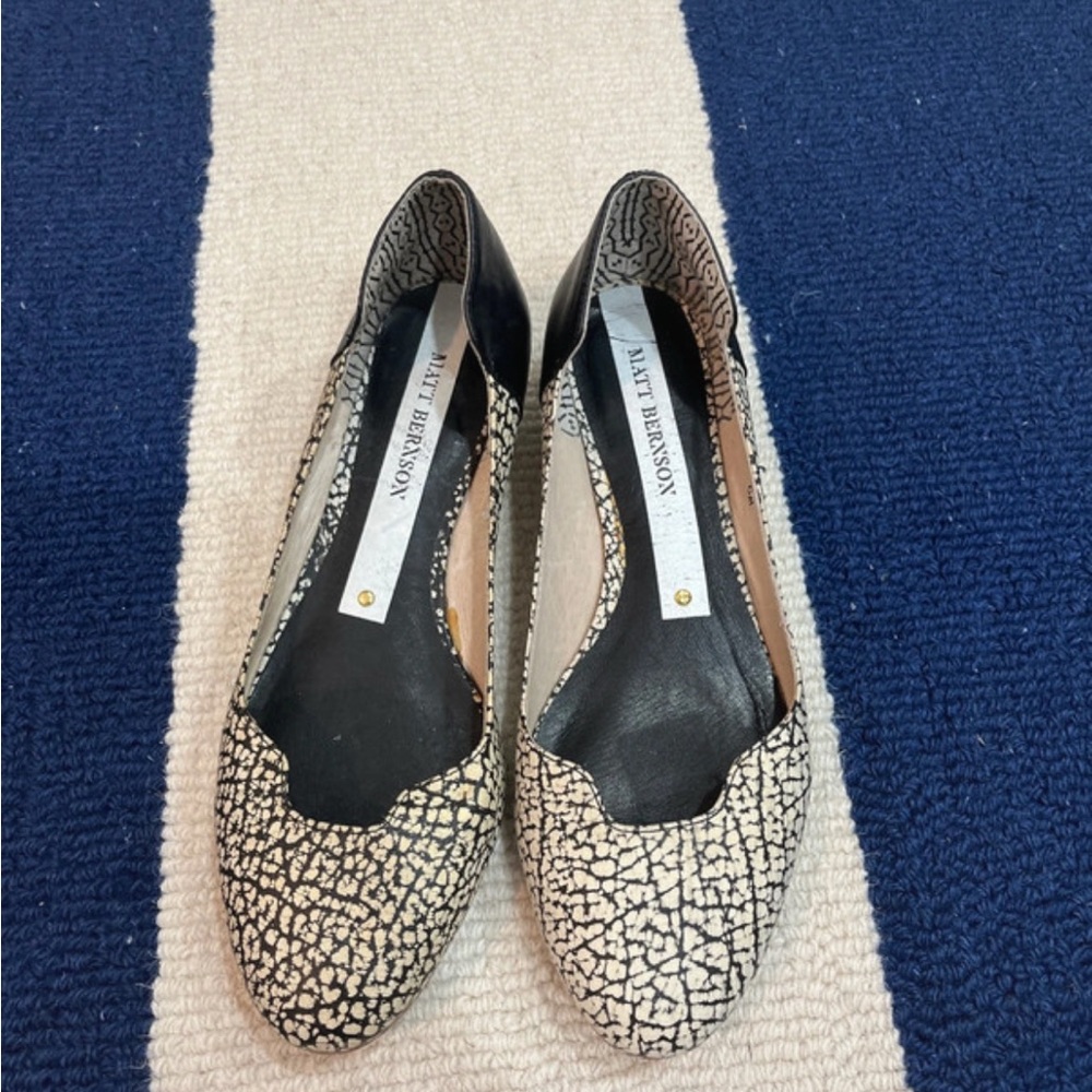 Matt Bernson Black and White Women's Heeled Loafers